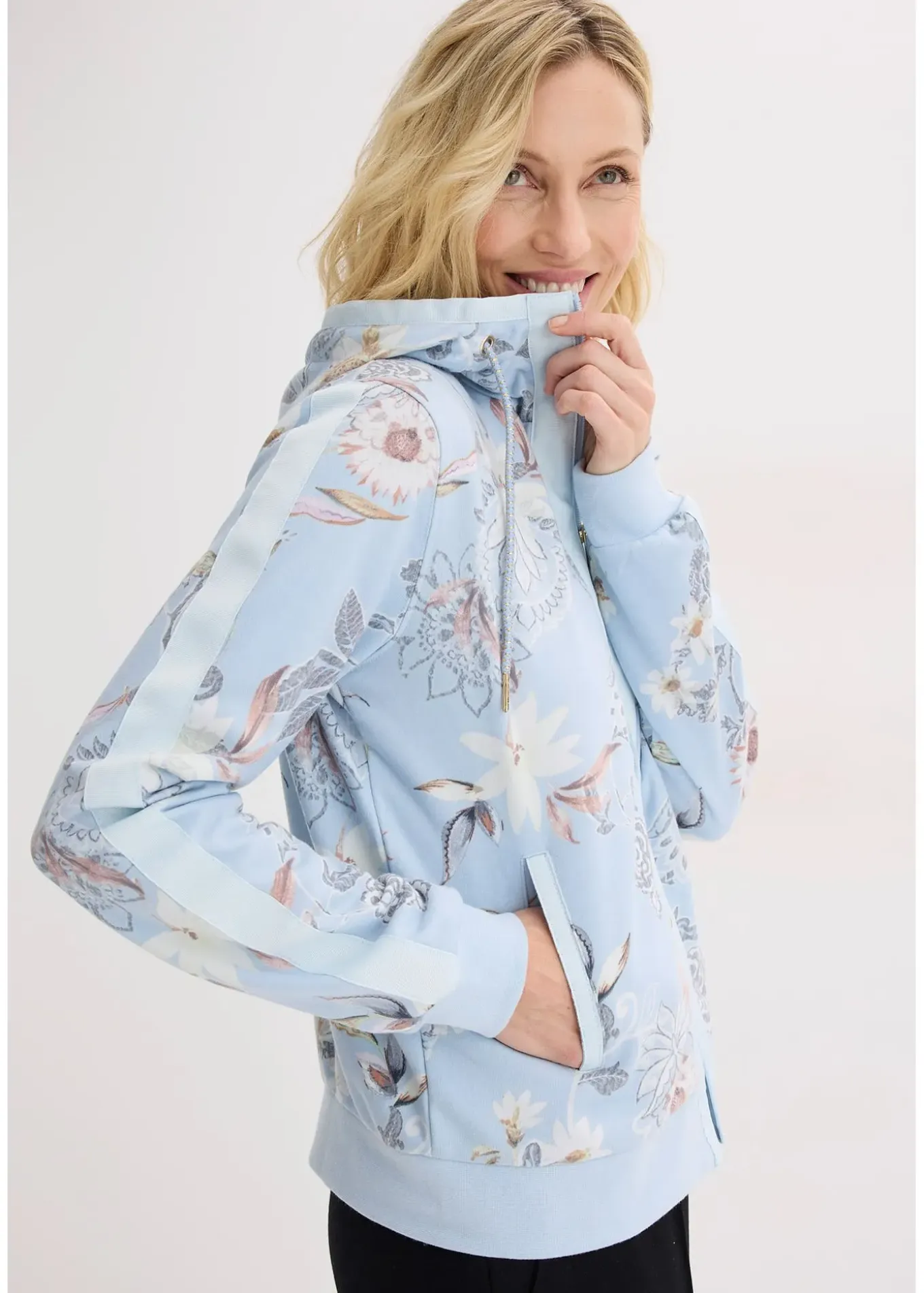 Sweat zippé à imprimé