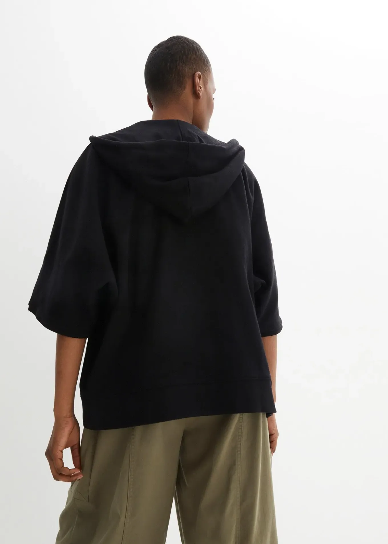 Sweat zippé cape en coton