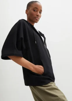 Sweat zippé cape en coton