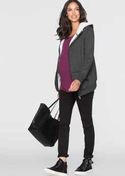 Sweat zippé de grossesse et de portage, intérieur douillet