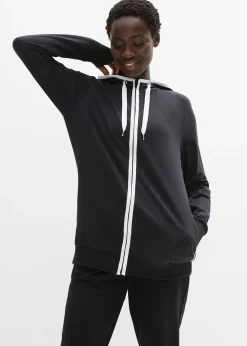 Sweat zippé en coton extensible