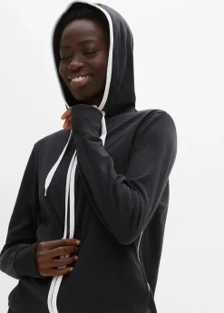 Sweat zippé en coton extensible