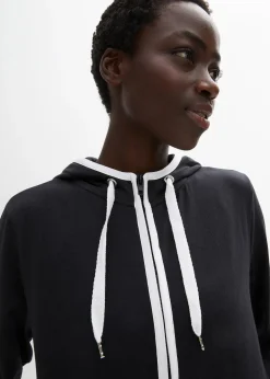 Sweat zippé en coton extensible