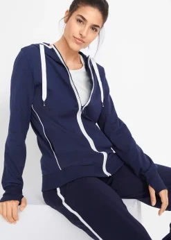 Sweat zippé en coton extensible