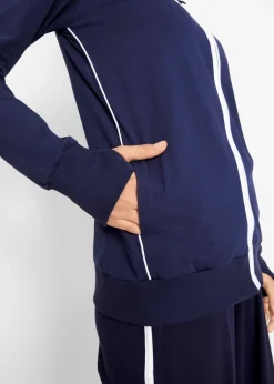 Sweat zippé en coton extensible