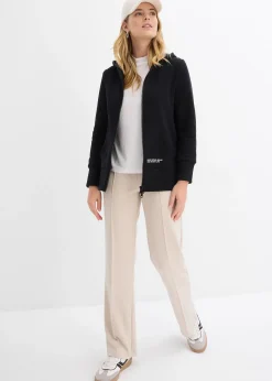 Sweat zippé en doux coton mélangé