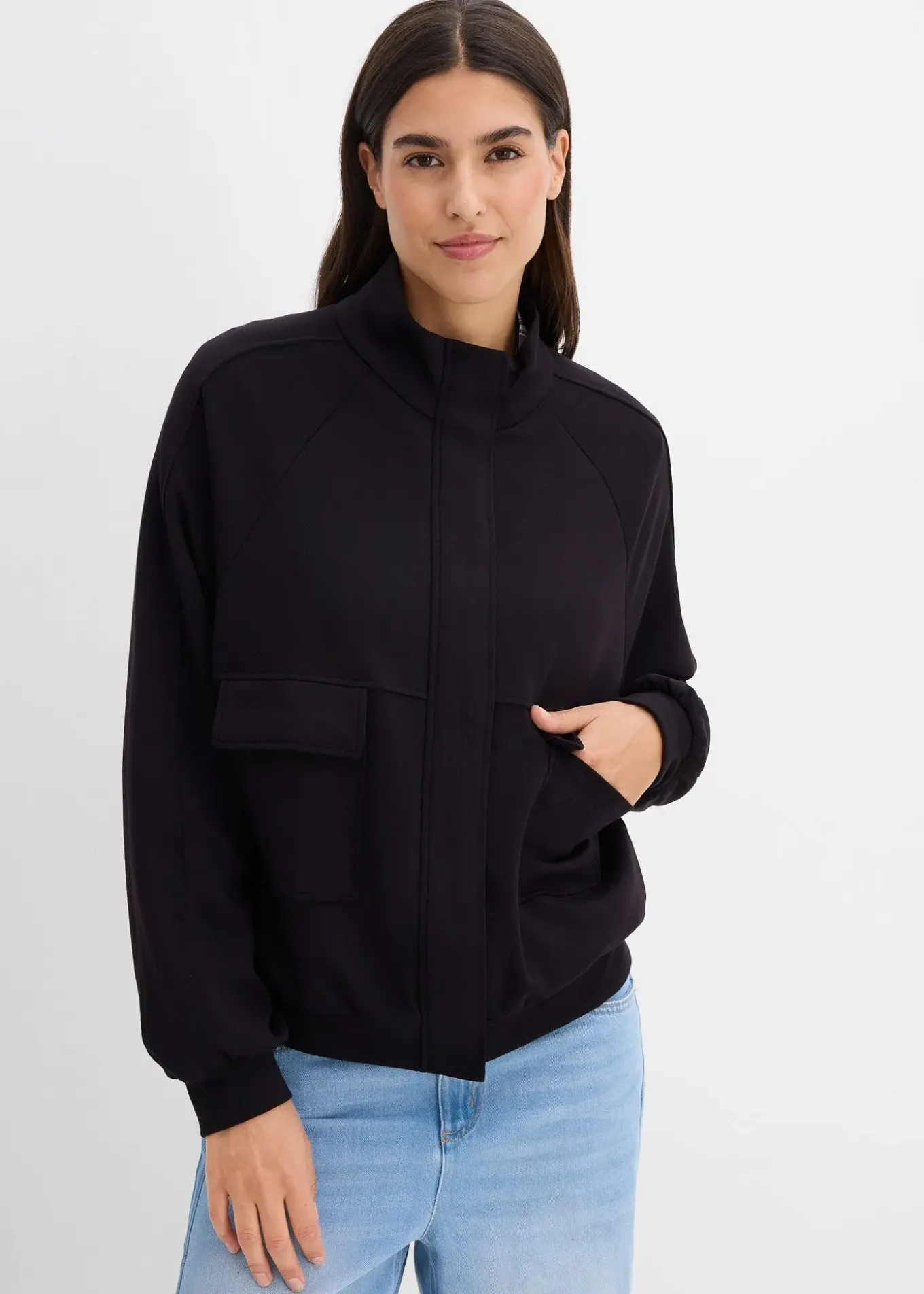 Sweat zippé en matière néoprène