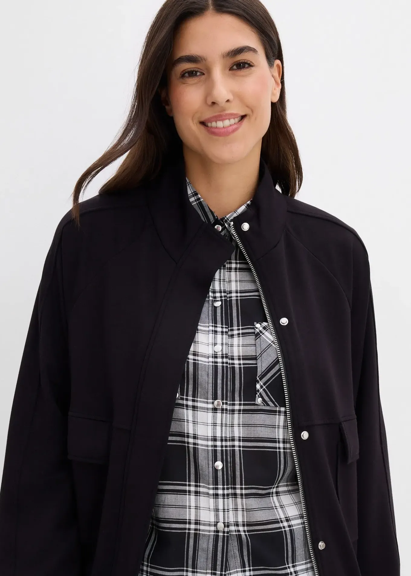 Sweat zippé en matière néoprène