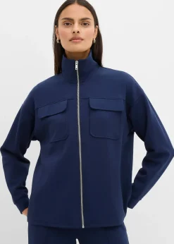 Sweat zippé en matière un peu brillante