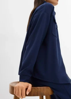 Sweat zippé en matière un peu brillante