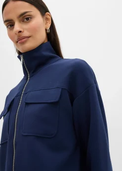 Sweat zippé en matière un peu brillante