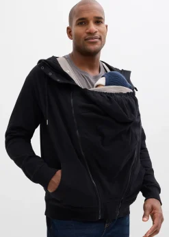 Sweat zippé homme en coton avec empiècement de portage