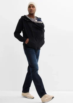 Sweat zippé homme en coton avec empiècement de portage