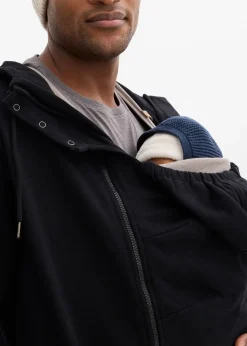 Sweat zippé homme en coton avec empiècement de portage