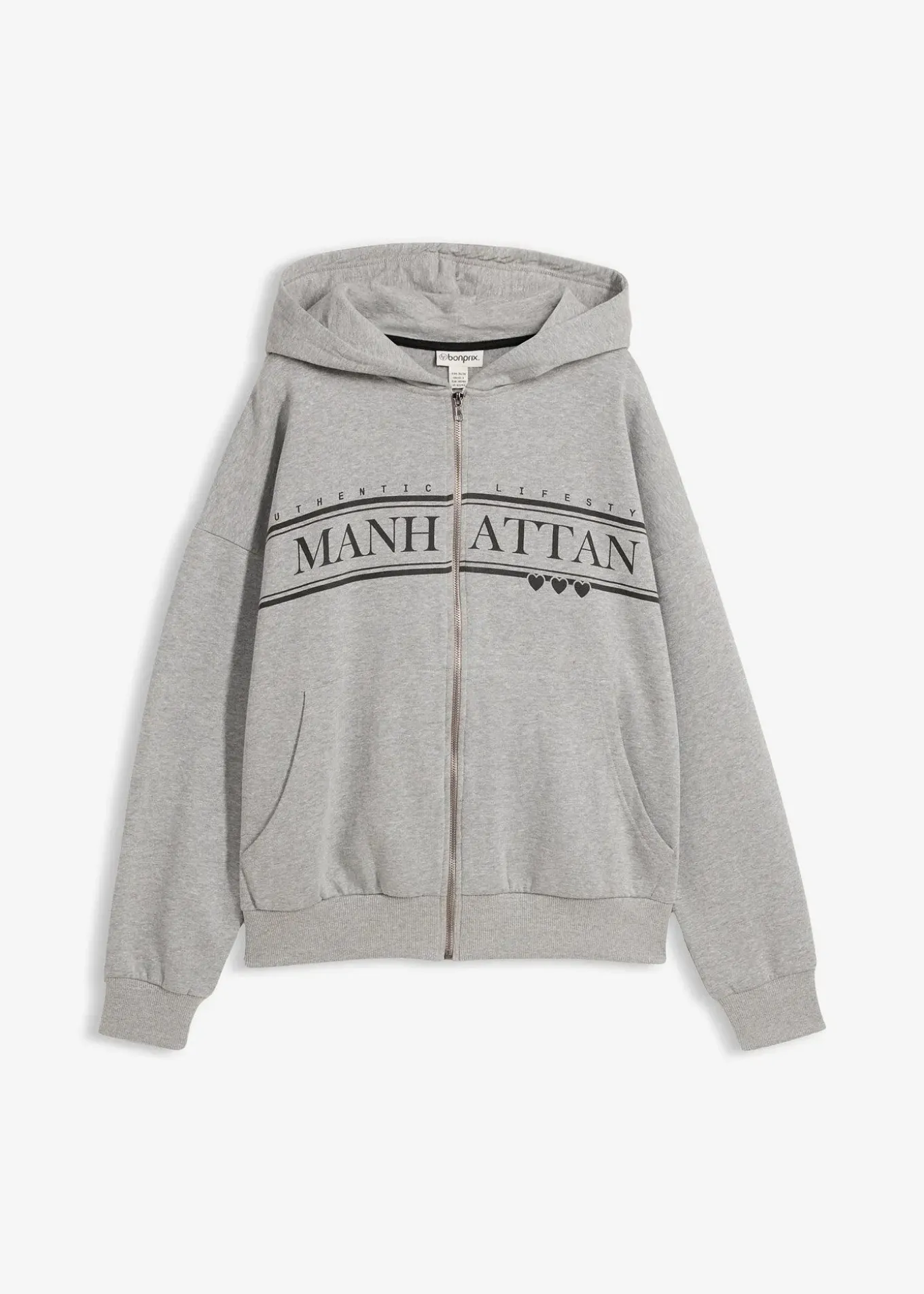 Sweat zippé large à capuche