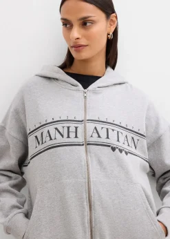 Sweat zippé large à capuche