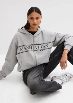 Sweat zippé large à capuche