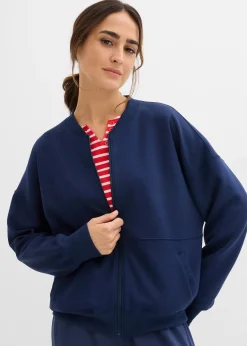 Sweat zippé oversize en matière néoprène