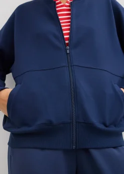 Sweat zippé oversize en matière néoprène