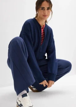 Sweat zippé oversize en matière néoprène