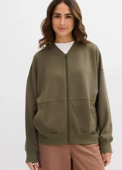 Sweat zippé oversize en matière néoprène