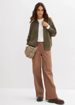 Sweat zippé oversize en matière néoprène