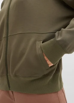 Sweat zippé oversize en matière néoprène