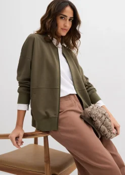 Sweat zippé oversize en matière néoprène