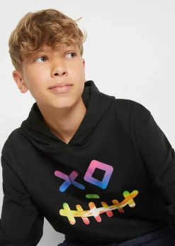 Sweat-shirt à capuche en coton mélangé doux