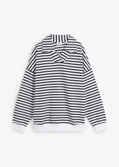 Sweat-shirt col polo et encolure en V