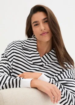 Sweat-shirt col polo et encolure en V