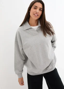 Sweat-shirt col polo et encolure en V