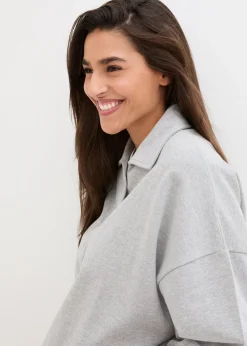 Sweat-shirt col polo et encolure en V