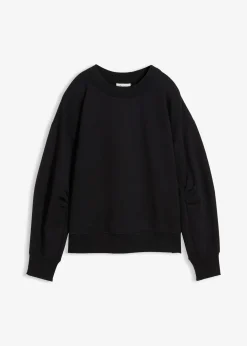 Sweat-shirt en coton à large col côtelé