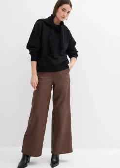 Sweat-shirt en coton à large col côtelé