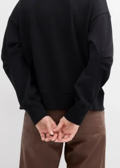 Sweat-shirt en coton à large col côtelé