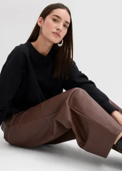 Sweat-shirt en coton à large col côtelé