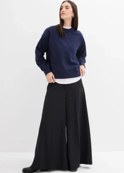 Sweat-shirt en coton à large col côtelé