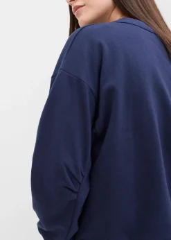 Sweat-shirt en coton à large col côtelé