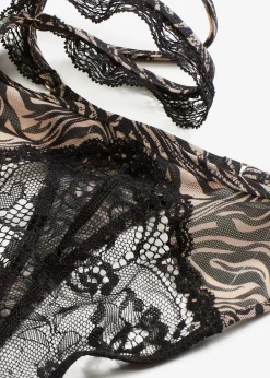 Tanga string en mesh imprimé