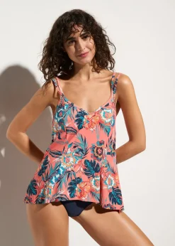 Tankini (ens. 2 pces) à décolleté en V