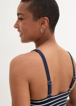 Tankini (ens. 2 pces) avec décolleté froncé