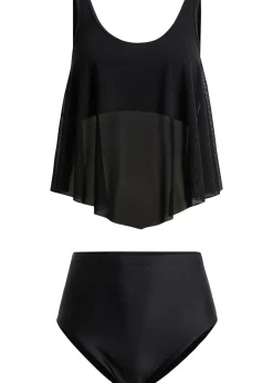 Tankini (ens. 2 pces) avec mesh transparent