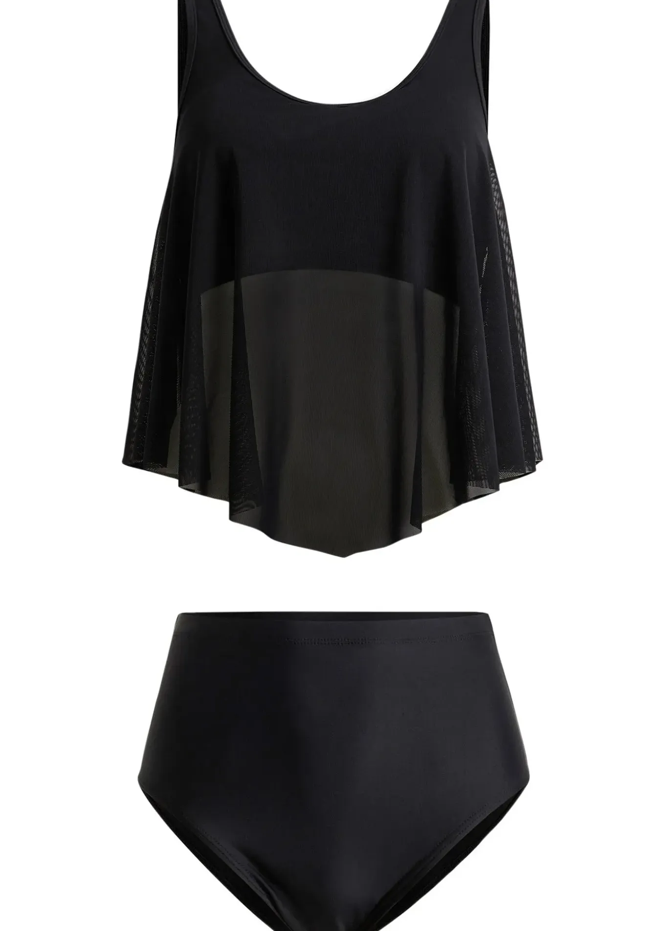 Tankini (ens. 2 pces) avec mesh transparent