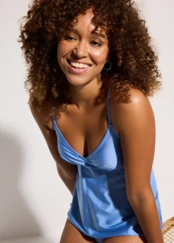 Tankini (ens. 2 pces) en matière brillante