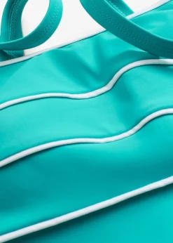 Tankini long à coutures décoratives (ens. 2 pces)