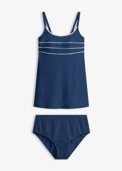 Tankini long à coutures décoratives (ens. 2 pces)