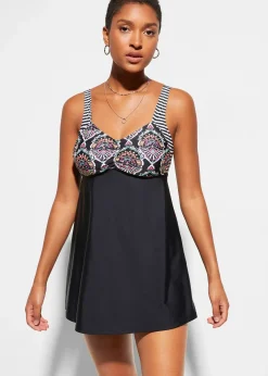 Tankini long avec shorty taille haute (ens. 2 pces)