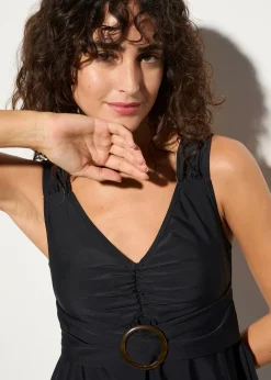 Tankini long (ens. 2 pces) à larges bretelles