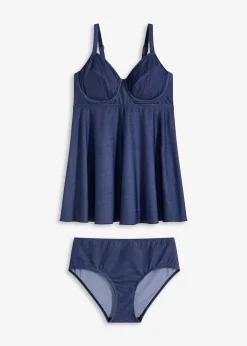 Tankini long (ens. 2 pces) aspect jean